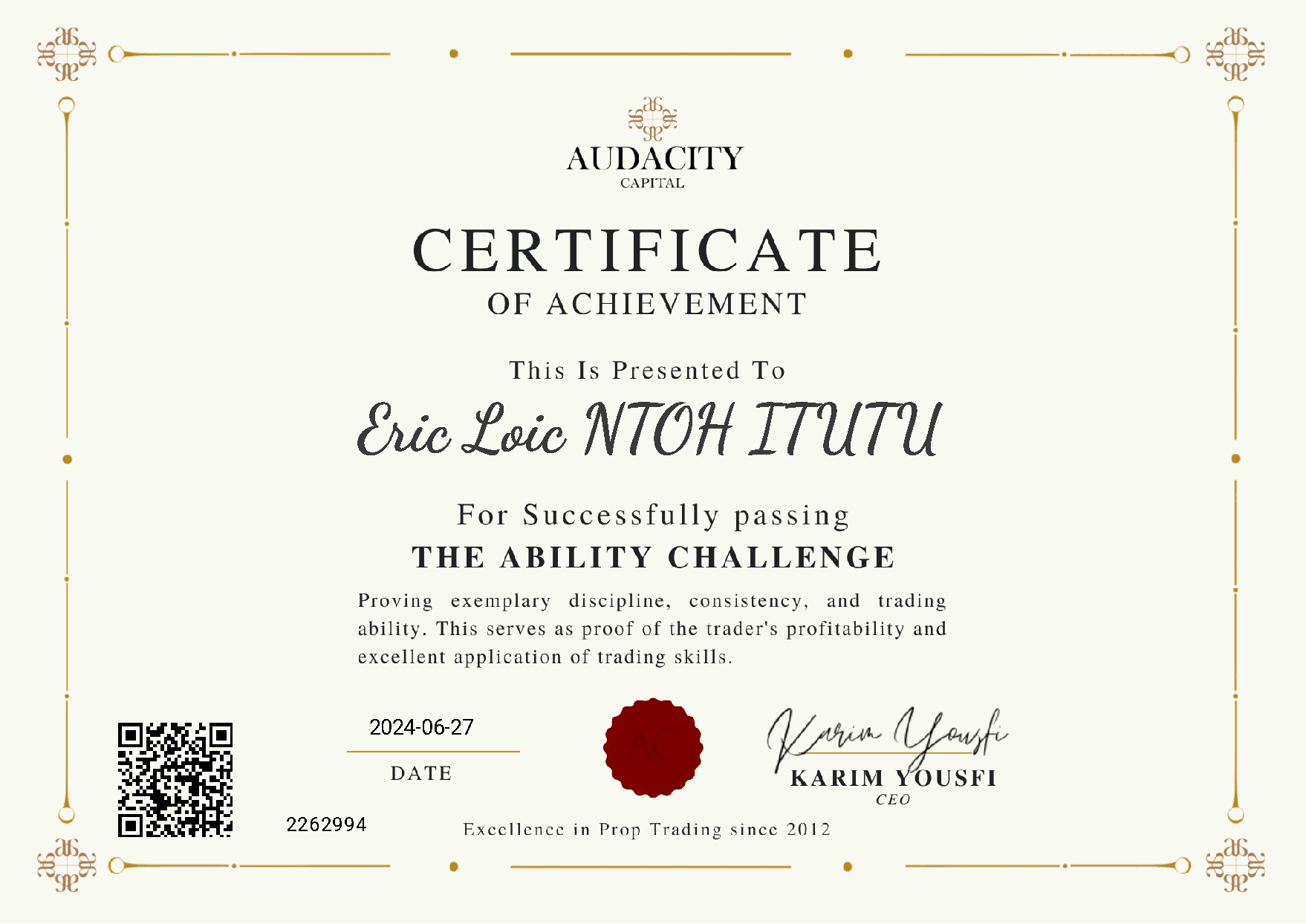 Audacity Capital Ability Challenge Eric Itutu